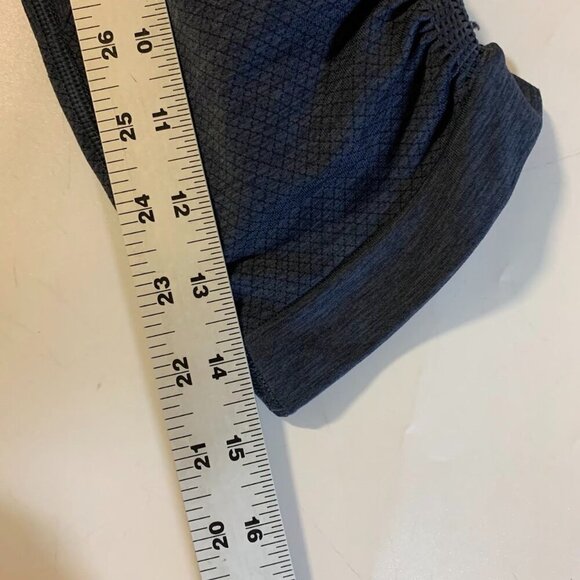 Lululemon In The Flow Crop Ruched Navy Blue Heathered Perforated Leggings Size 4 - Picture 11 of 11